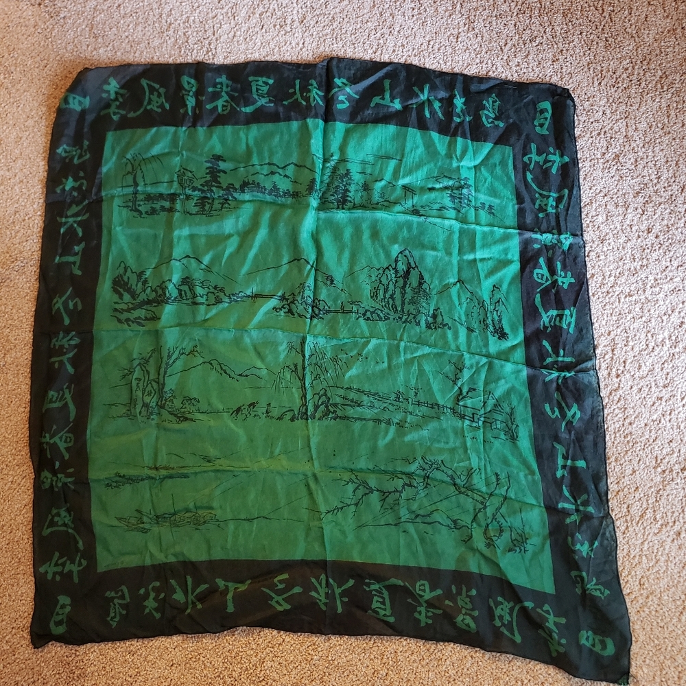 Set of two vintage Japanese scarves